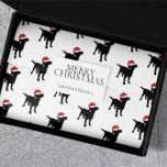 Christmas Labrador Black Dog In Santa Hat Wrapping Paper Sheets<br><div class="desc">Christmas Labrador Black dog Santa hats wrapping paper sheets from Ricaso</div>