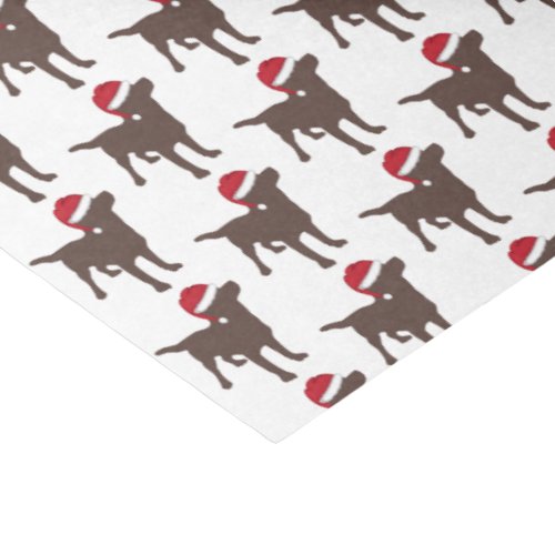 Christmas Labrador Chocolate Dog In Santa Hat Tissue Paper