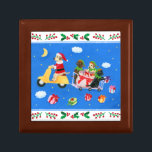 Christmas Labrador Delivery Painting Gift Box<br><div class="desc">Christmas Labrador Delivery Painting gift box for Labrador Fans. Labrador Santa Claus and his Elves are delivering gifts and love in the sky...  Black Labrador,  Chocolate Labrador,  Yellow Labrador are all painted in the picture. They really love snow and winter sport. Colorful and cheery. Painted by Naomi Ochiai.</div>