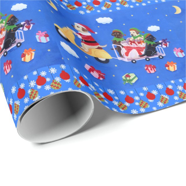 Christmas Labrador Delivery Painting Wrapping Paper (Roll Corner)