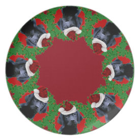 Christmas labrador dog dinner platej plate
