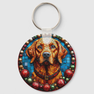 Christmas labrador dog keychain