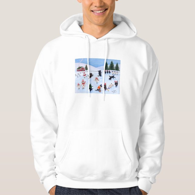 Christmas Labrador Fun Painting Hoodie (Front)