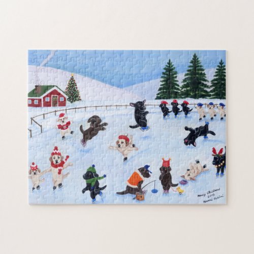 Christmas Labrador Fun Painting Jigsaw Puzzle