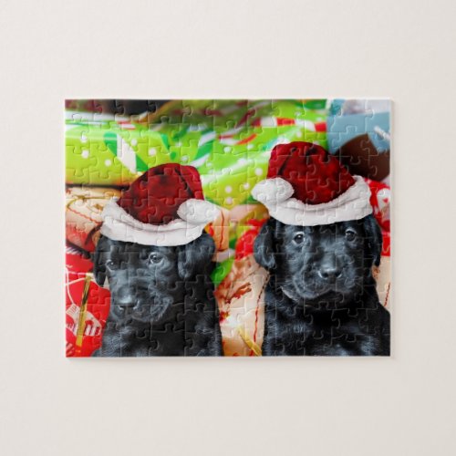 Christmas Labrador puppies Jigsaw Puzzle