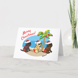 Christmas Labrador Retriever Bikini Girls Holiday Card