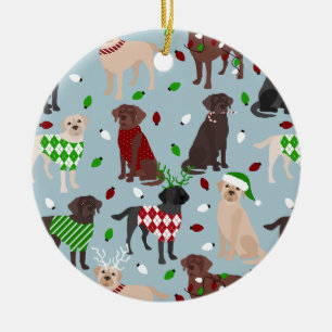 Christmas Labrador Retriever Ceramic Ornament