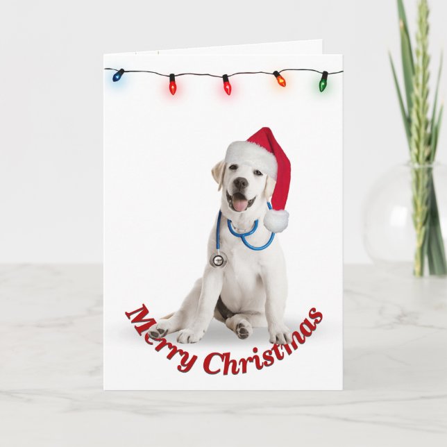 Christmas Labrador Retriever Doctor  Card (Front)