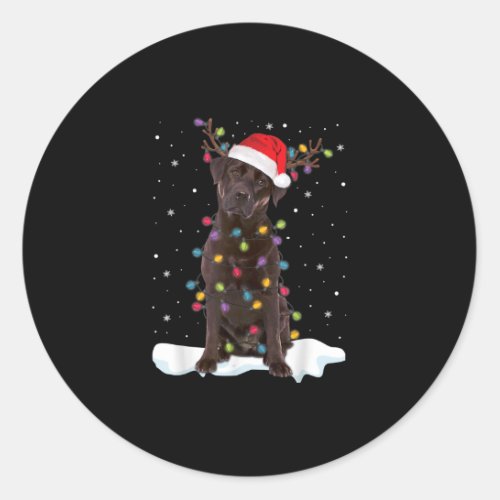 Christmas Labrador Retriever Dog Chocolate Lab Classic Round Sticker