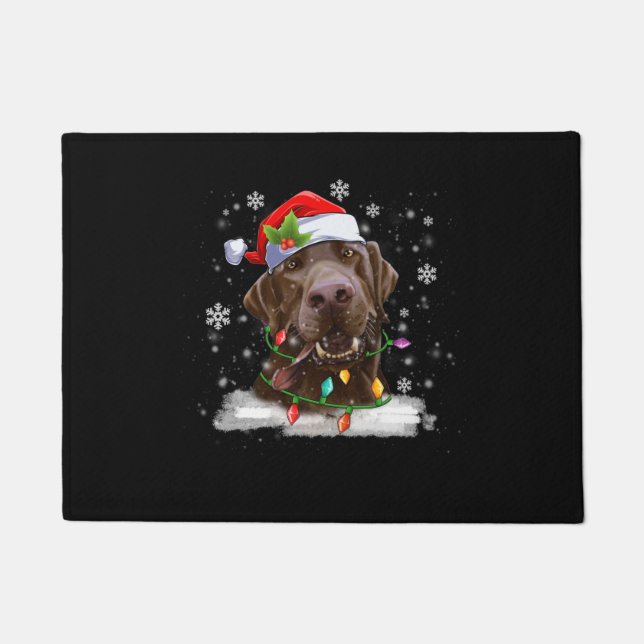 Christmas Labrador Retriever Dog Chocolate Lab Lov Doormat (Front)