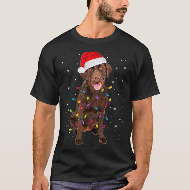 Christmas Labrador Retriever Dog Chocolate Lab Lov T-Shirt (Front)
