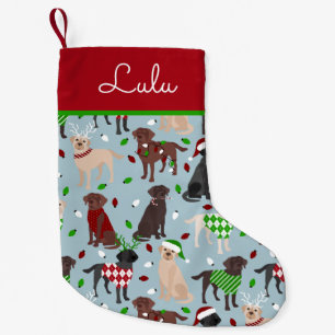 Christmas Labrador Retriever Dogs Custom Name Small Christmas Stocking