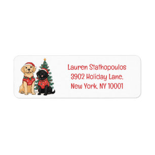 Christmas Labrador Retriever Dogs Label