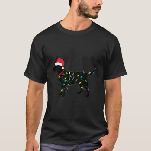 Christmas Labrador Retriever In Santa Hat Xmas Lig T_Shirt