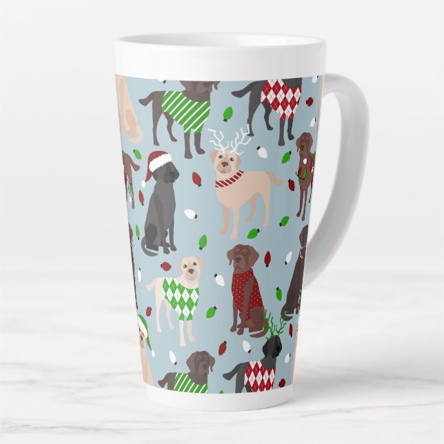 Christmas Labrador Retriever Latte Mug (Right Angle)