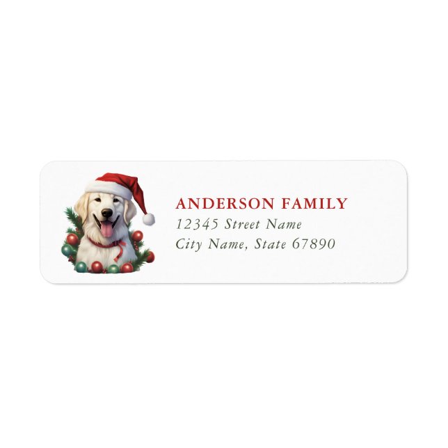 Christmas Labrador Retriever Return Address Labels (Front)