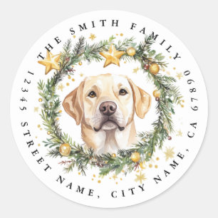 Christmas Labrador Retriever Round Stickers