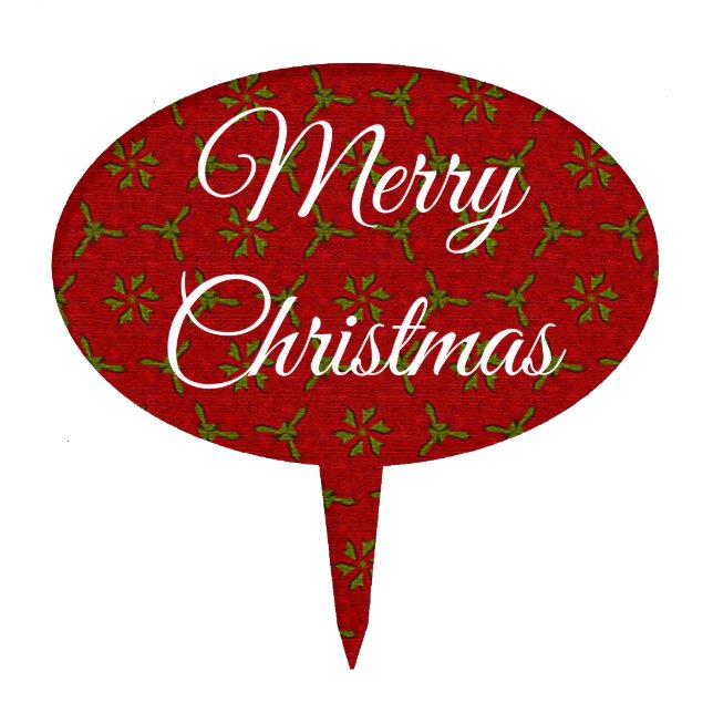 Christmas Lace Pattern Cake Topper (Front)