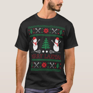 Christmas Lacrosse Lax Player Ugly Christmas Xmas T-Shirt