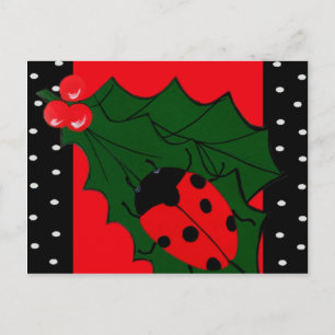 Christmas Lady-bug Holiday Postcard