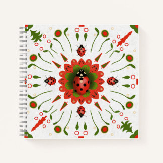 Christmas Ladybug 8.5" X 8'5" Notebook
