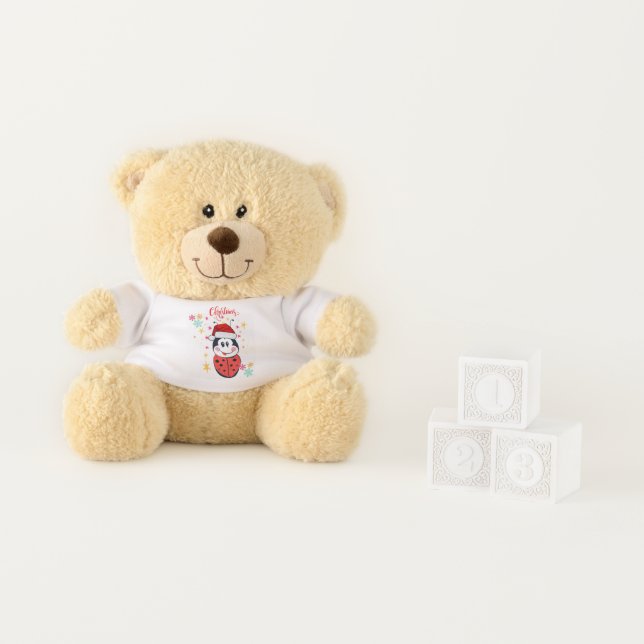 Christmas Ladybug Cheer Teddy Bear (In Situ)