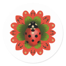 Christmas Ladybug Red White Green