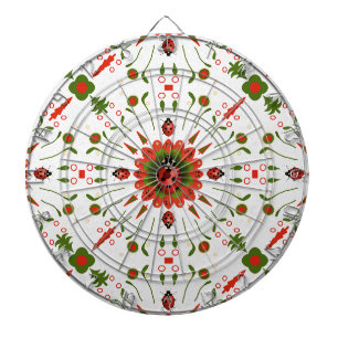 Christmas Ladybug Red White Green Dart Board