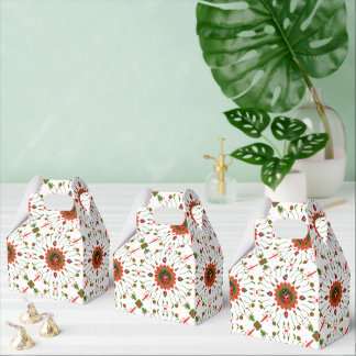 Christmas Ladybug Red White Green Party Favor Boxes