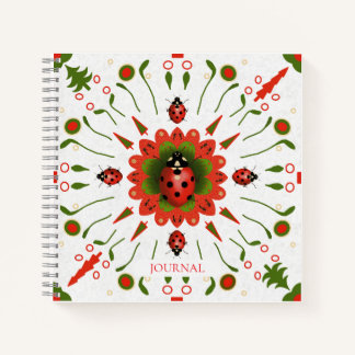Christmas Ladybug Square Journal 8.5" X 8'5"