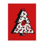 Christmas Ladybug Tree Holiday Postcard