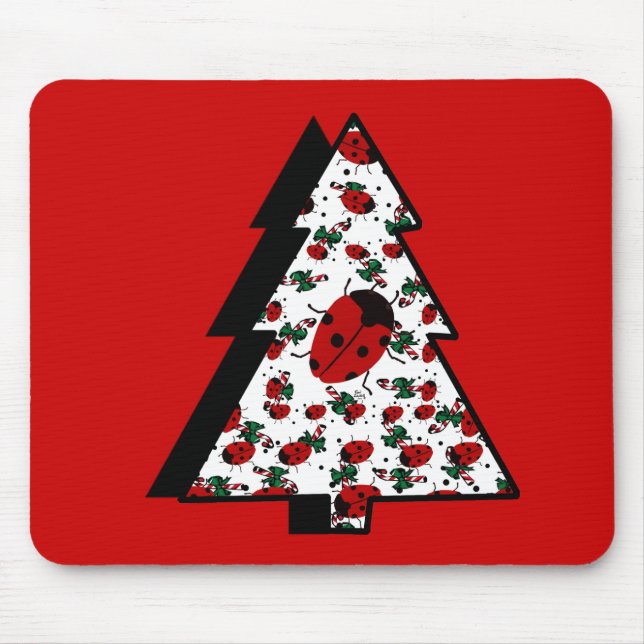 Christmas Ladybug Tree Mouse Pad (Front)