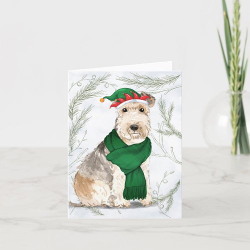 Christmas Lakeland Terrier and Botanical Pines Holiday Card