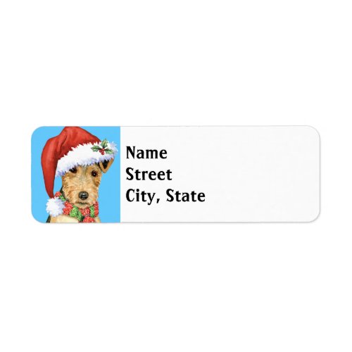 Christmas Lakeland Terrier Label