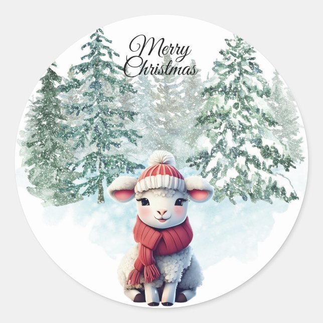 Christmas Lamb Sticker (Front)