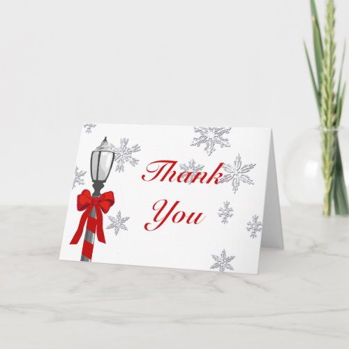 Christmas Lamp Post Thank You Greeting Card