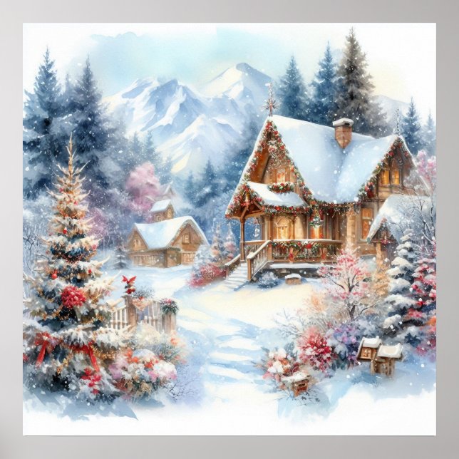 Christmas Landscape Art Poster (Front)