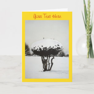 Christmas landscape snow scene original art holiday card