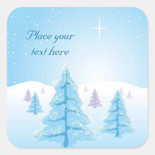 Christmas Landscape Square Sticker