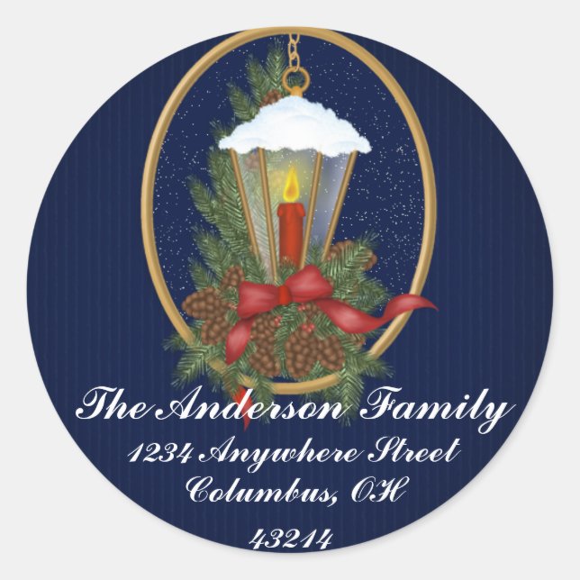 Christmas Lantern 1 - Christmas Address Labels (Front)