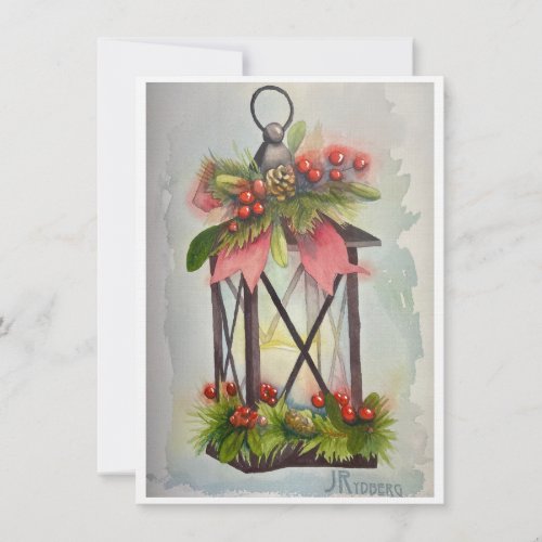 Christmas Lantern  Thank You Card