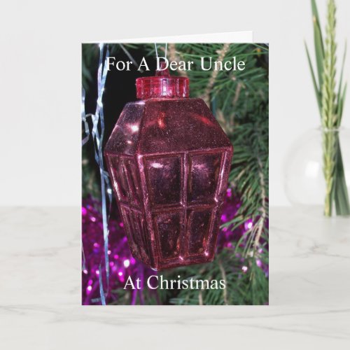 Christmas Lantern Uncle Christmas Holiday Card