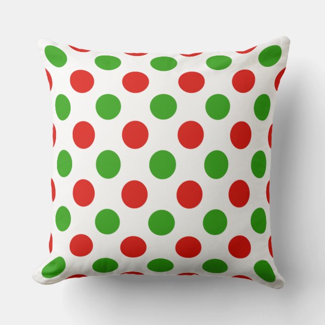 Christmas Large Polka Dot Pattern Throw Pillow (Front)