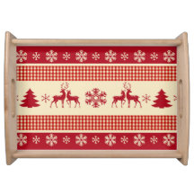 Christmas large Serving Tray, Natural