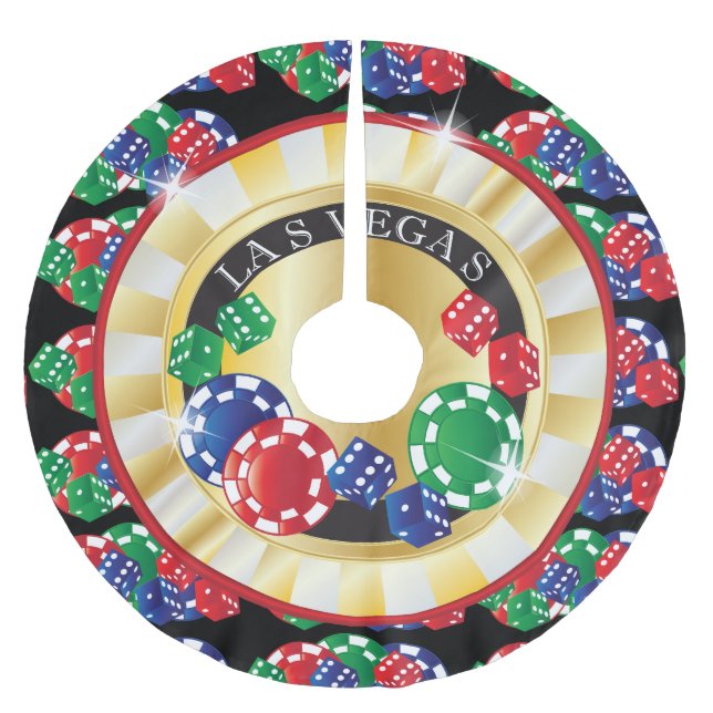 Christmas Las Vegas Style Brushed Polyester Tree Skirt (Front)