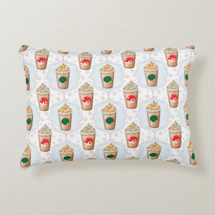 Christmas Latte Ogee Snowflake Pattern Accent Pillow