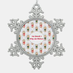 Christmas Latte Ogee Snowflake Pattern   Ornament
