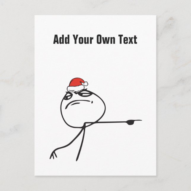 Christmas Le Me Memes Out Custom text EDITABLE Holiday Postcard (Front)