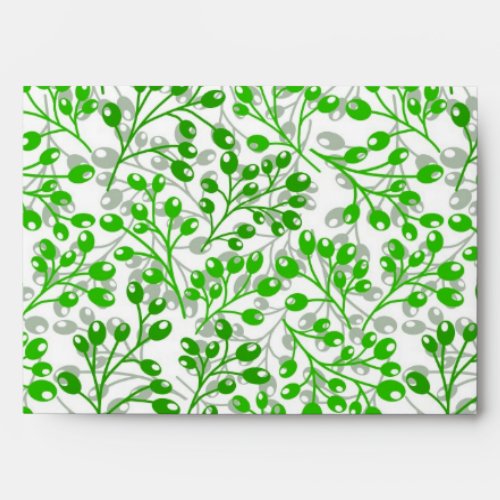 Christmas Leafy Green Pattern Modern Elegant   Envelope
