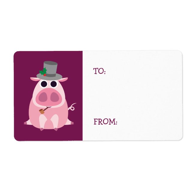 Christmas Leary the Pig Label (Front)